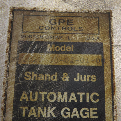 GPE Shand & Jurs Model 92020-32-01-01-00 Automatic Tank Gage Assembly