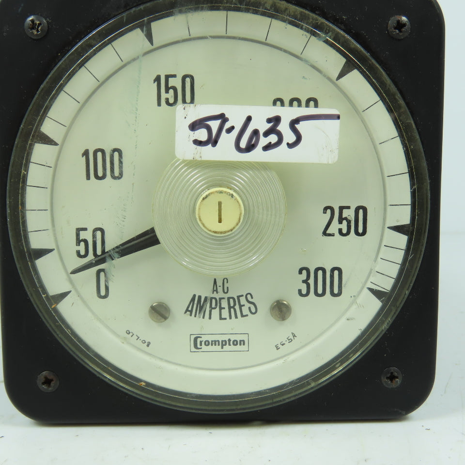 Crompton 060094X/C-51 077-08AA-LS Panel Meter 0-300A AC Ampmeter F3D 5 Amps