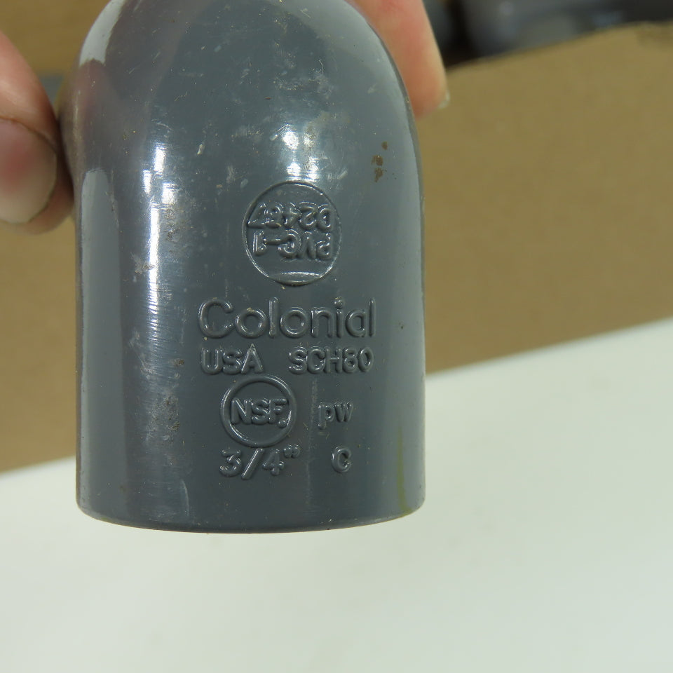 Colonial SCH-80 3/4" 90° Elbow PVC Lot Of 9