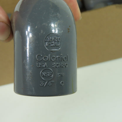 Colonial SCH-80 3/4" 90° Elbow PVC Lot Of 9