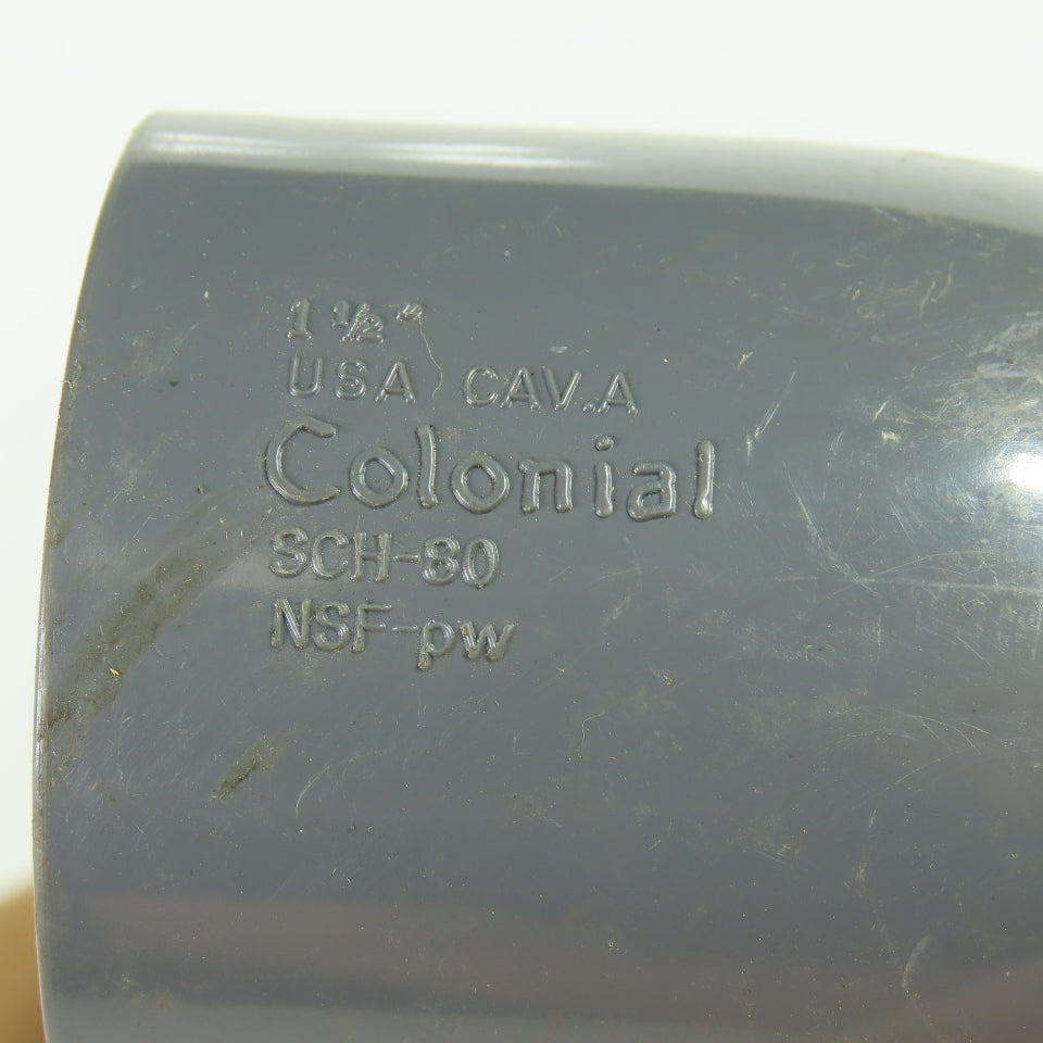 Colonial SCH-80 1-1/2" 90° Elbow PVC Lot Of 6