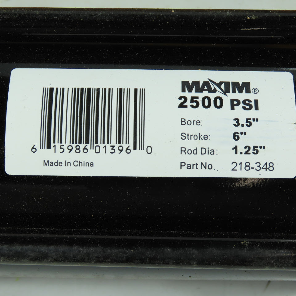 Maxim 218-348 Hydraulic Cylinder 3.5" Bore 6" Stroke 2500PSI Double Acting