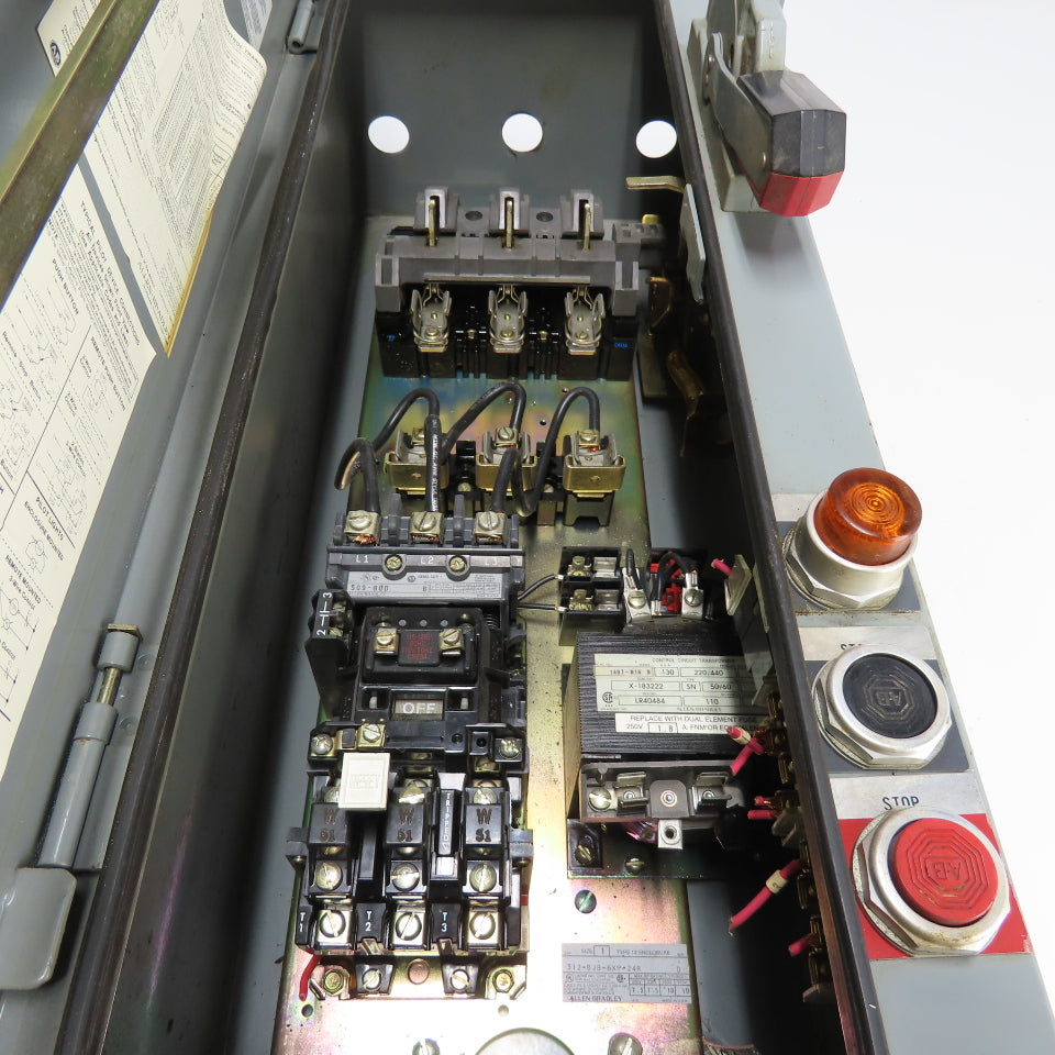 Allen 512-BJB-6XP-24R Ser D Size 1 Combination Starter Disconnect 10HP 600V
