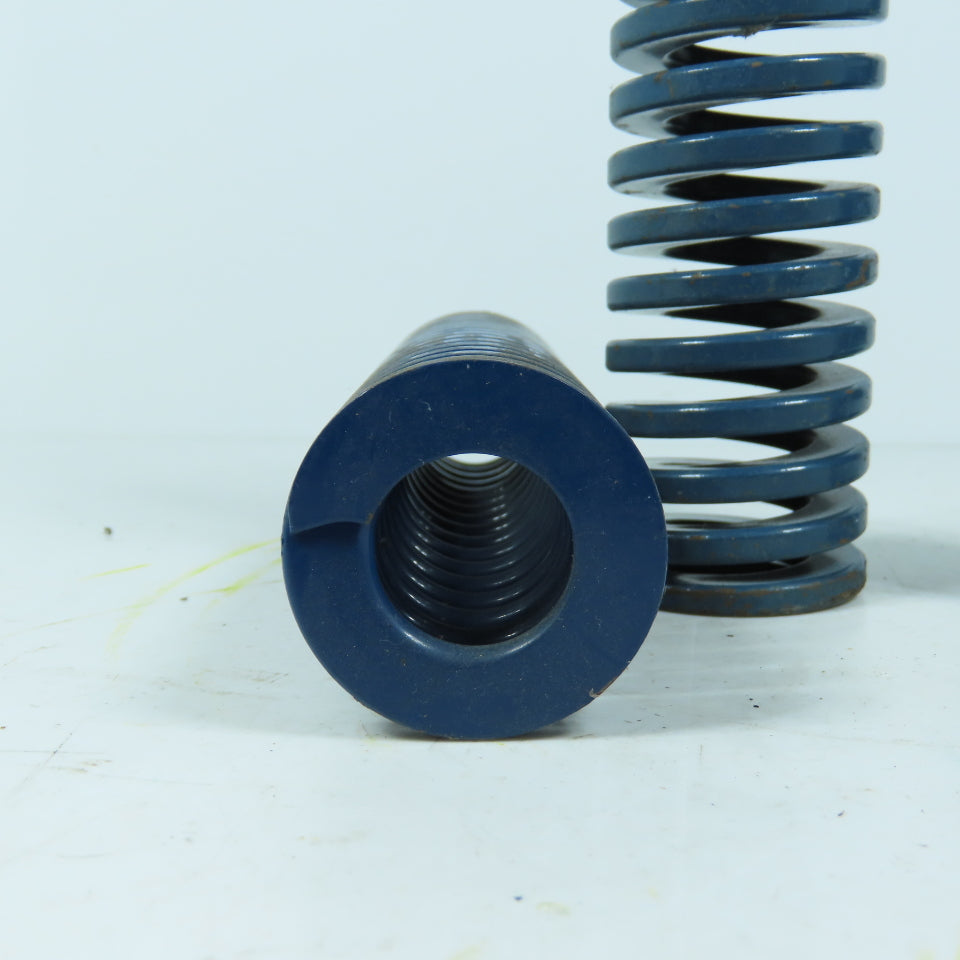 2" OD x 1" ID x 7" OAL Flat Wire Compression Blue Die Spring Lot Of 3