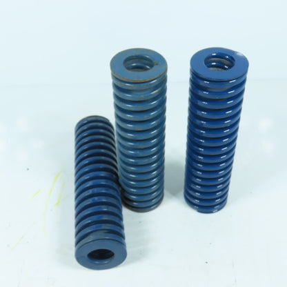 2" OD x 1" ID x 7" OAL Flat Wire Compression Blue Die Spring Lot Of 3