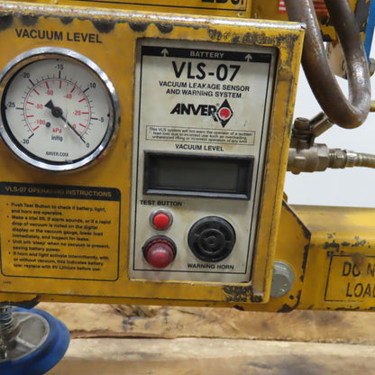 Anver M50M4-61-2/44 4 Pad Pneumatic Vacuum Lifter Spreader 10' x 6' Sheet 500Lbs