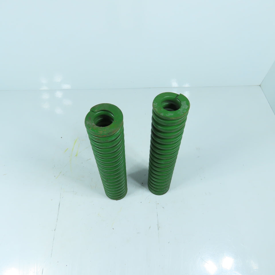2" OD x 1" ID x 10" OAL Flat Wire Compression Green Die Spring Lot/2
