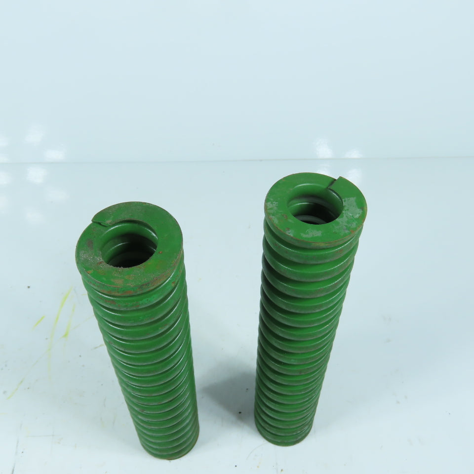 2" OD x 1" ID x 10" OAL Flat Wire Compression Green Die Spring Lot/2