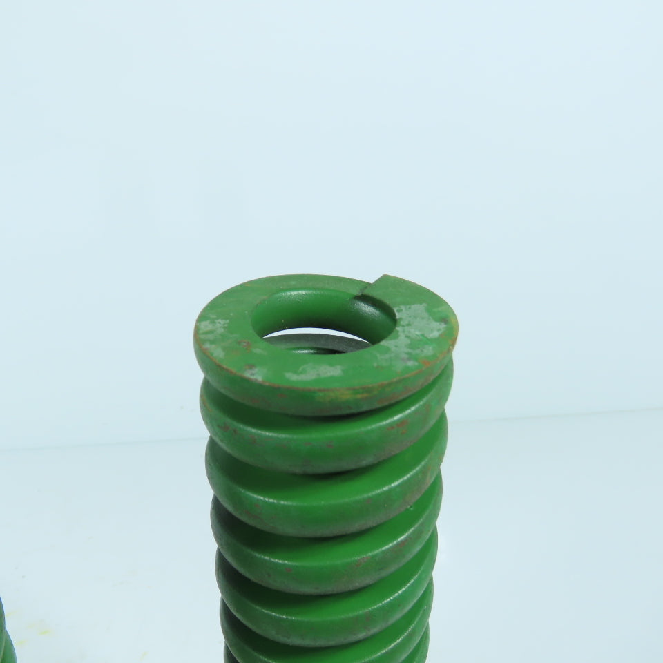 2" OD x 1" ID x 10" OAL Flat Wire Compression Green Die Spring Lot/2