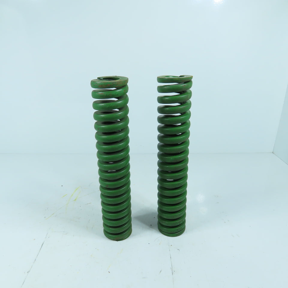 2" OD x 1" ID x 10" OAL Flat Wire Compression Green Die Spring Lot/2
