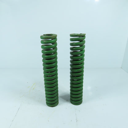2" OD x 1" ID x 10" OAL Flat Wire Compression Green Die Spring Lot/2