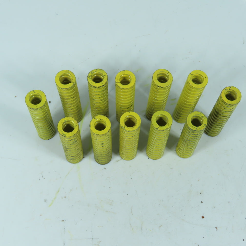 3/4" OD x 3/8" ID x 3-1/2" OAL Flat Wire Compression Yellow Die Spring Lot/12