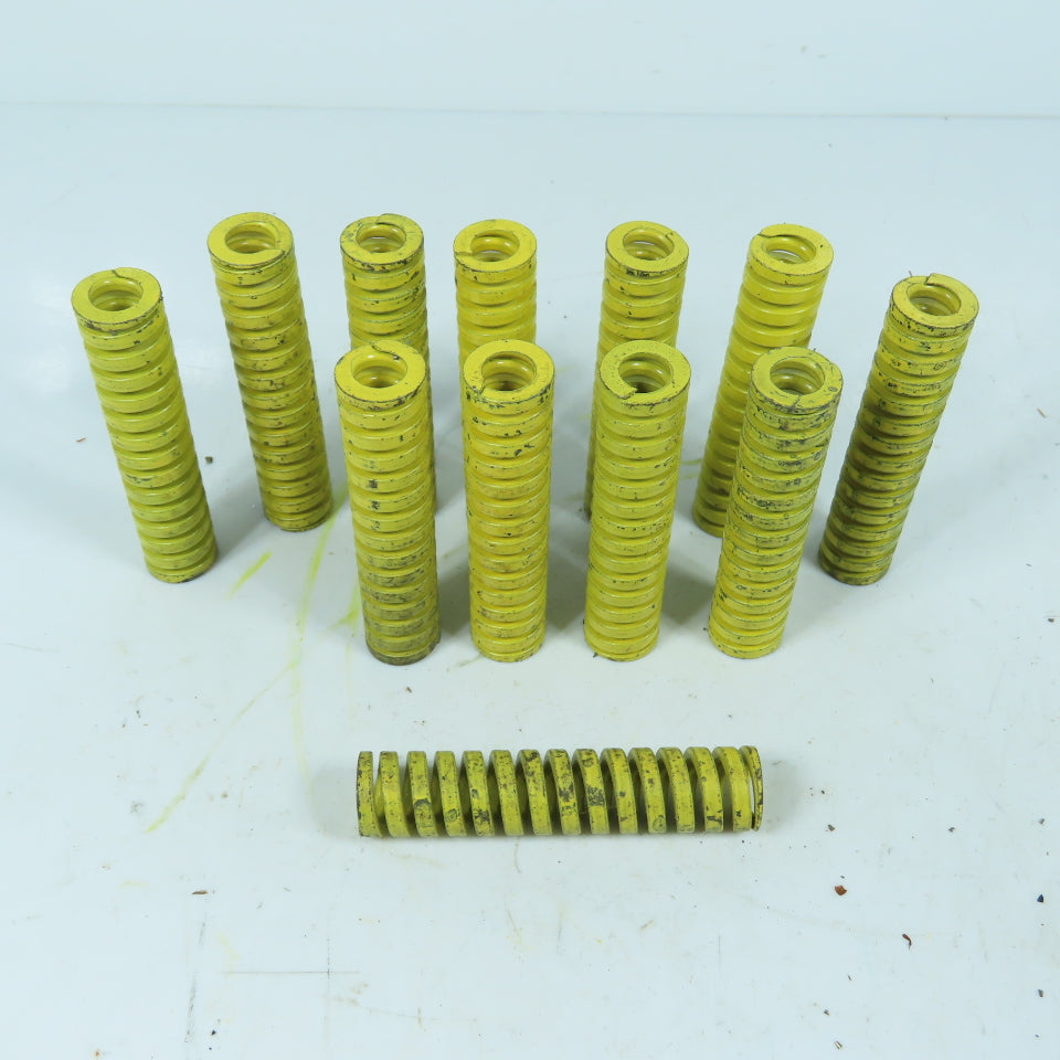 3/4" OD x 3/8" ID x 3-1/2" OAL Flat Wire Compression Yellow Die Spring Lot/12