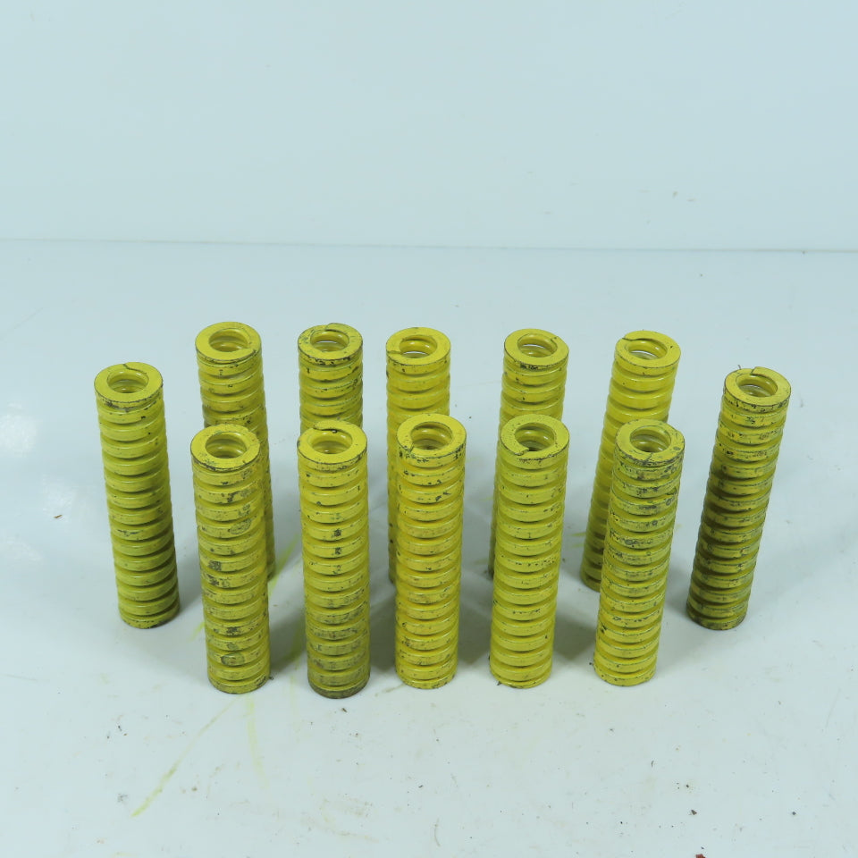 3/4" OD x 3/8" ID x 3-1/2" OAL Flat Wire Compression Yellow Die Spring Lot/12