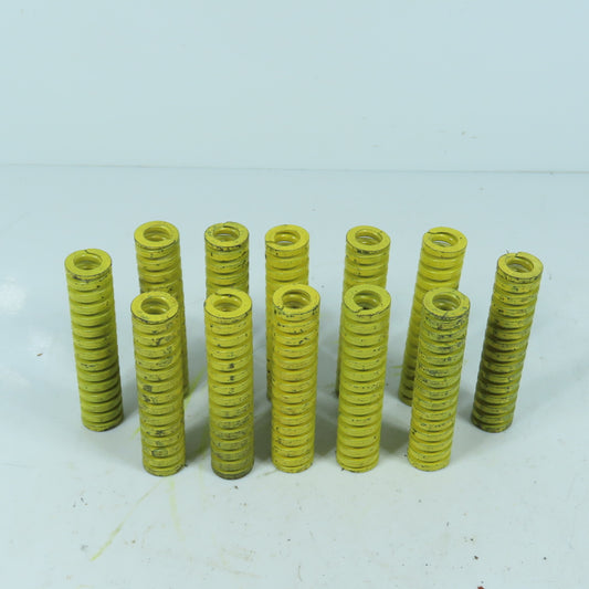 3/4" OD x 3/8" ID x 3-1/2" OAL Flat Wire Compression Yellow Die Spring Lot/12