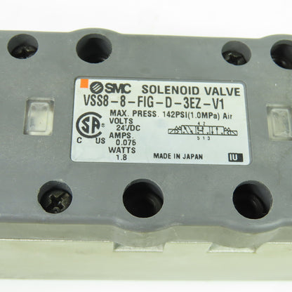 SMC <-- VSS8-8-FIG-D-3EZ-V1 Solenoid Valve 24VDC 0.075A 142PSI