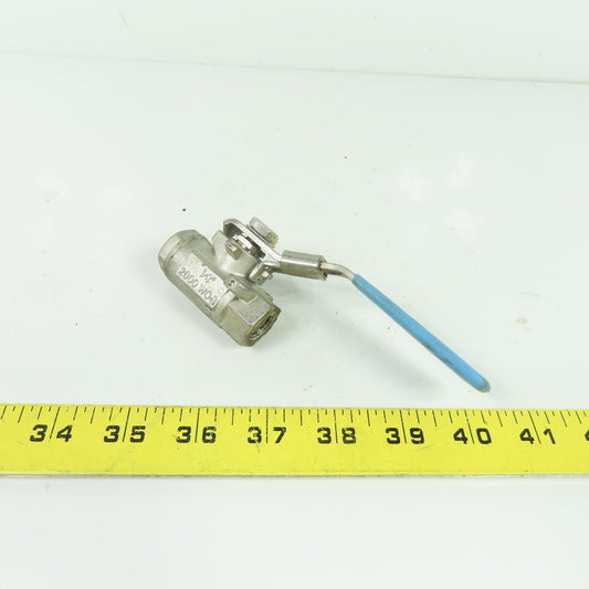 Milwaukee Valve 1/4" Stainless Steel 2000WOG CF8M Ball valve