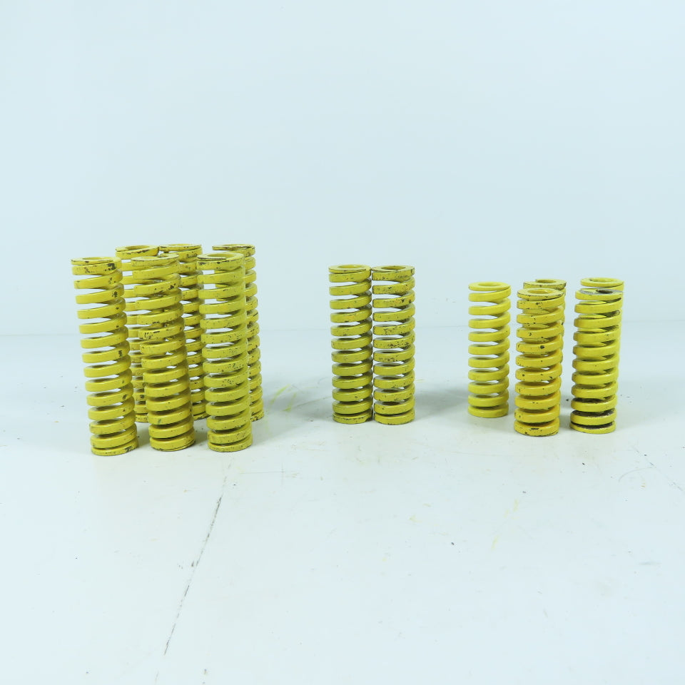 1" OD x 1/2" ID x 4", 3-1/2" & 3" OAL Flat Wire Yellow Die Spring Lot/13