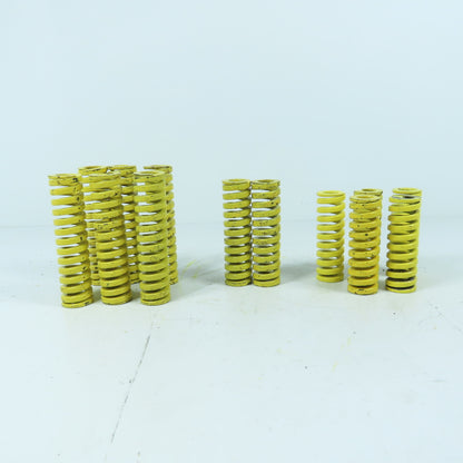 1" OD x 1/2" ID x 4", 3-1/2" & 3" OAL Flat Wire Yellow Die Spring Lot/13