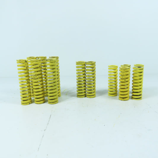 1" OD x 1/2" ID x 4", 3-1/2" & 3" OAL Flat Wire Yellow Die Spring Lot/13