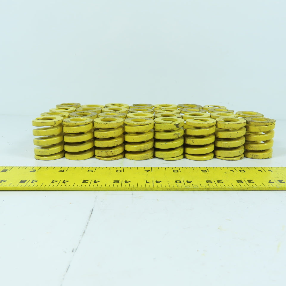 1-1/4" OD x 5/8" ID x 1-1/2" OAL Flat Wire Yellow Compression Die Spring Lot/30