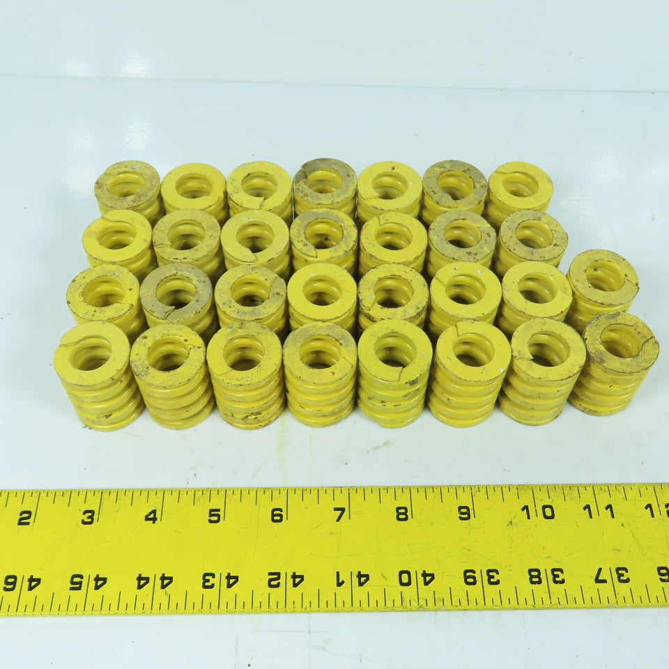 1-1/4" OD x 5/8" ID x 1-1/2" OAL Flat Wire Yellow Compression Die Spring Lot/30