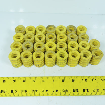 1-1/4" OD x 5/8" ID x 1-1/2" OAL Flat Wire Yellow Compression Die Spring Lot/30