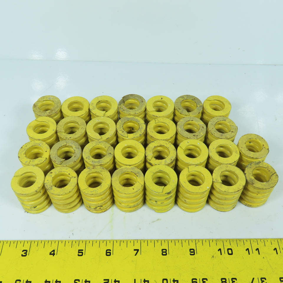 1-1/4" OD x 5/8" ID x 1-1/2" OAL Flat Wire Yellow Compression Die Spring Lot/30