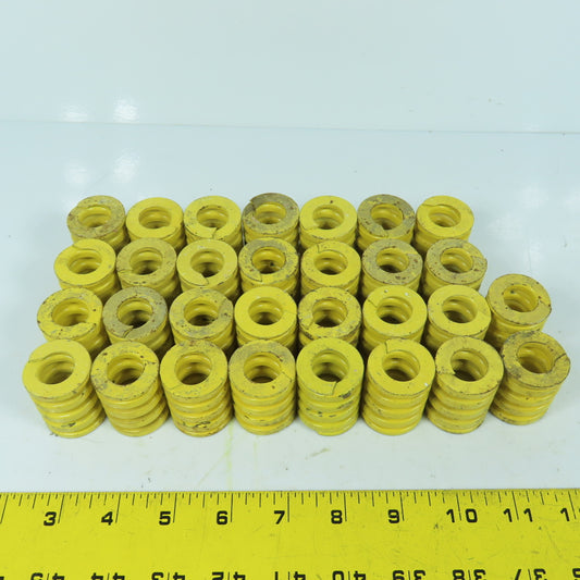 1-1/4" OD x 5/8" ID x 1-1/2" OAL Flat Wire Yellow Compression Die Spring Lot/30