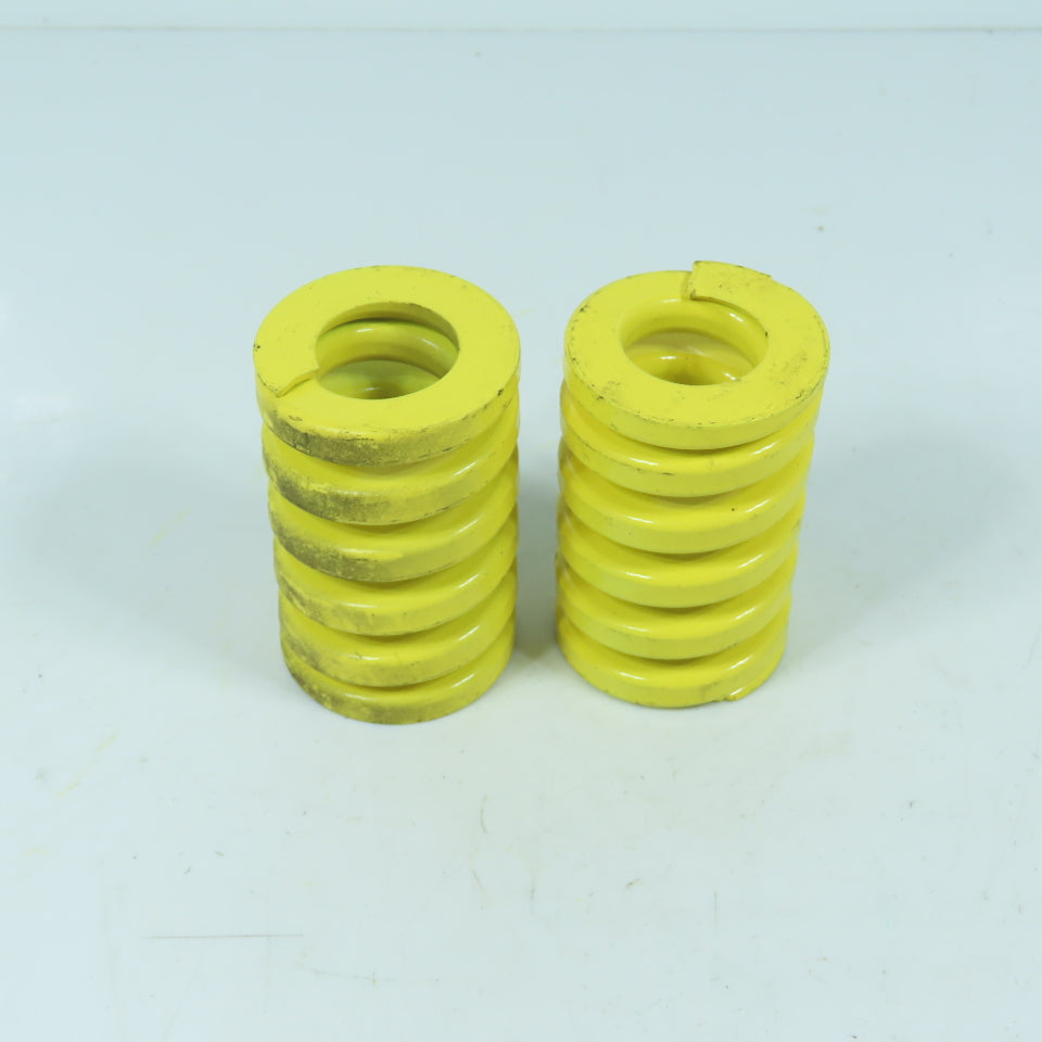 1-1/2" OD x 3/4" ID x 4" OAL Flat Wire Yellow Compression Die Spring Lot/2