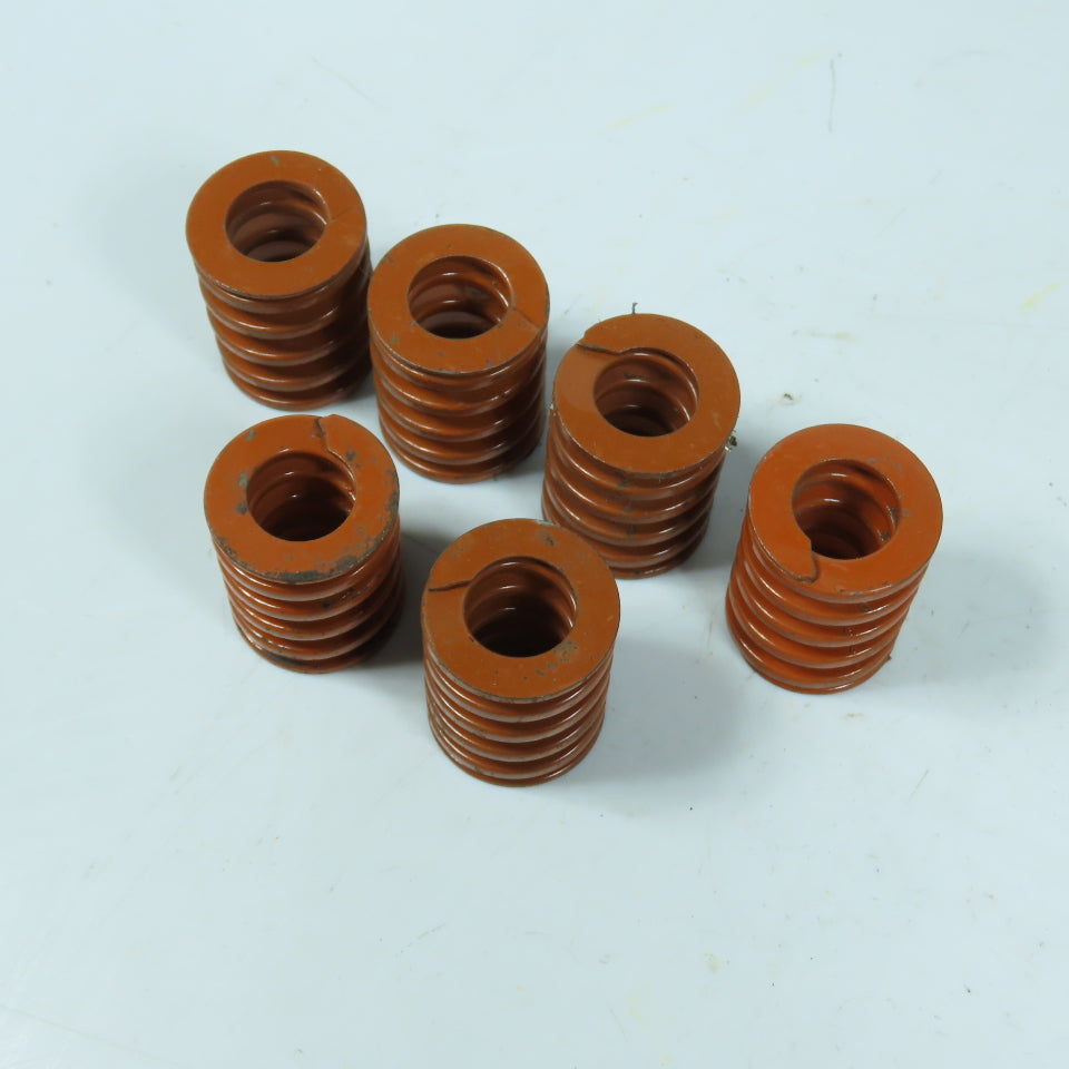 1-1/4" OD x 5/8" ID x 1-1/2" OAL Flat Wire Orange Compression Die Spring Lot/6