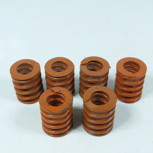 1-1/4" OD x 5/8" ID x 1-1/2" OAL Flat Wire Orange Compression Die Spring Lot/6