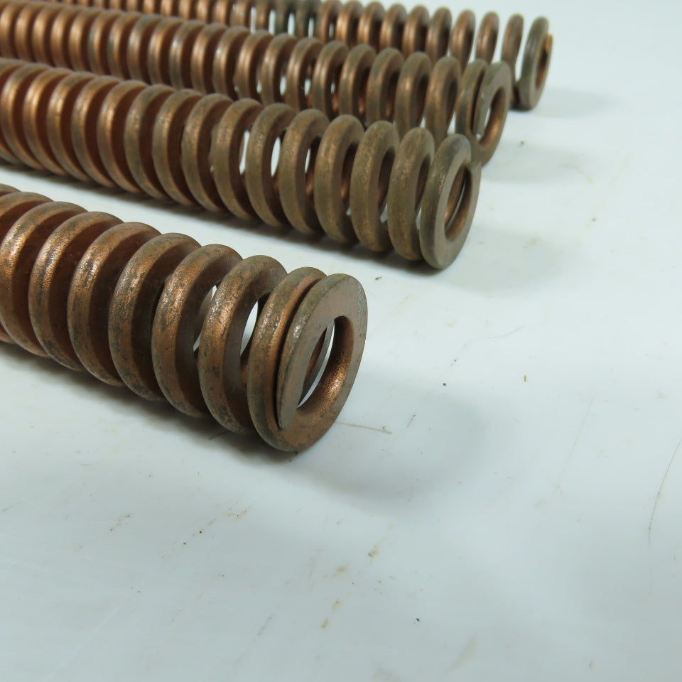 1" OD x 1/2" ID x 12-1/4" OAL Flat Wire Copper Colored Die Spring Lot/4