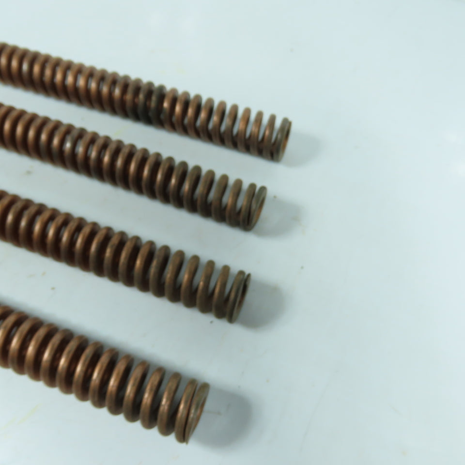 1" OD x 1/2" ID x 12-1/4" OAL Flat Wire Copper Colored Die Spring Lot/4