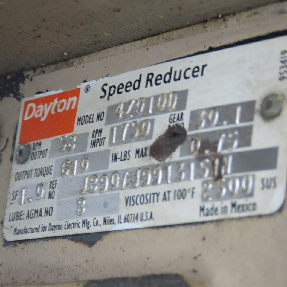 Dayton 4Z017C 30:1 Ratio Right Angle Gear Motor 1Hp 230/460V 57.5RPM Output