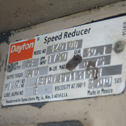 Dayton 4Z017C 30:1 Ratio Right Angle Gear Motor 1Hp 230/460V 57.5RPM Output
