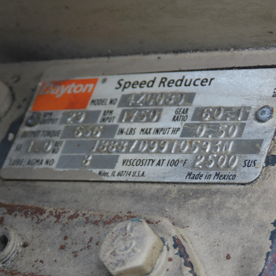 Dayton 4Z008D 60:1 Ratio Right Angle Gear Motor 1Hp 230/460V 29RPM Output
