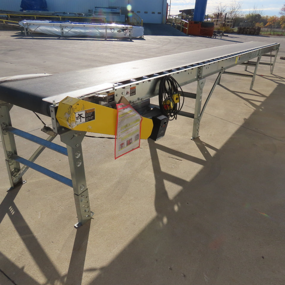 24" x 24' Belt Over Roller Conveyor 115V 1Ph 25FPM .5Hp Variable Speed