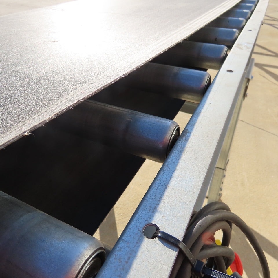24" x 24' Belt Over Roller Conveyor 115V 1Ph 25FPM .5Hp Variable Speed