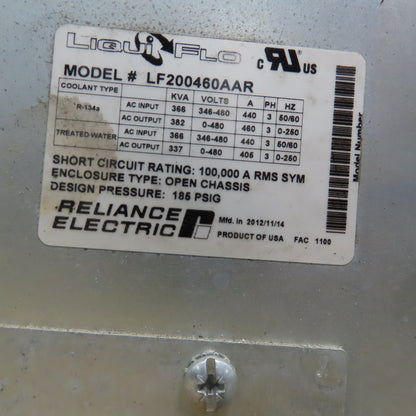Reliance LF200460AAR Liqui-Flo 366kVa Max Water/Refrigerant Cooled AC Drive