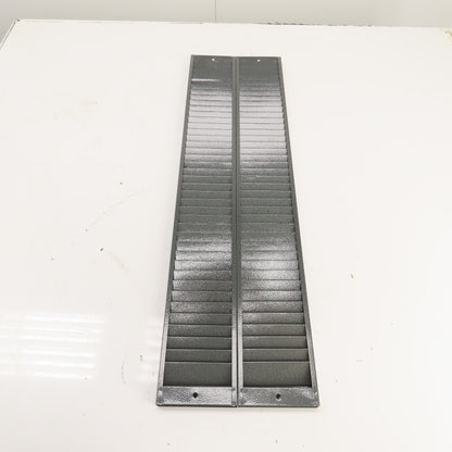 Dual Row 80 Pocket Grey Steel Wall Mount File Holder Organizer 32" H x 9" W
