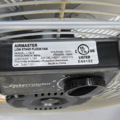 Air Master I-18LS 18" Low Stand Floor Fan 4550 CFM 3-Speed 120V