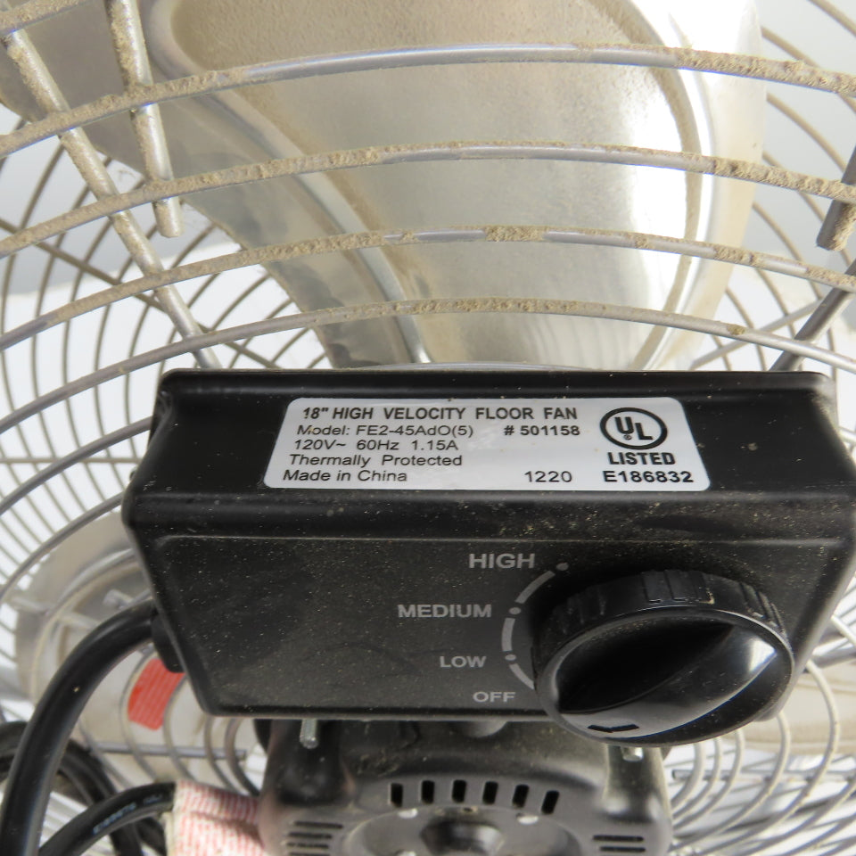 Pro-Source FE2-45ADO 18" Low Stand Floor Fan 3-Speed 120V 1.15A