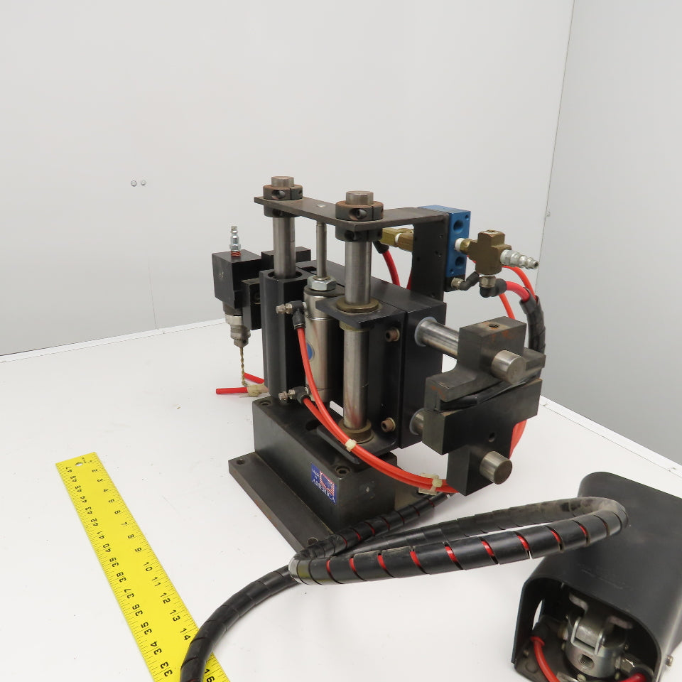 TDL Tool Single Head Pneumatic Drill Unit 3-5/8" Reach 1-5/8" Down Stroke