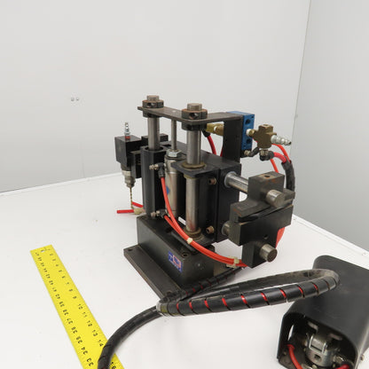 TDL Tool Single Head Pneumatic Drill Unit 3-5/8" Reach 1-5/8" Down Stroke
