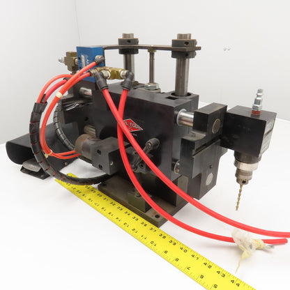 TDL Tool Single Head Pneumatic Drill Unit 3-5/8" Reach 1-5/8" Down Stroke