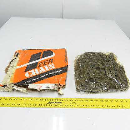 Peer Chaibn C2082HCP 2" x 5/8" Double Pitch Riveted Conveyor Roller Chain 10'