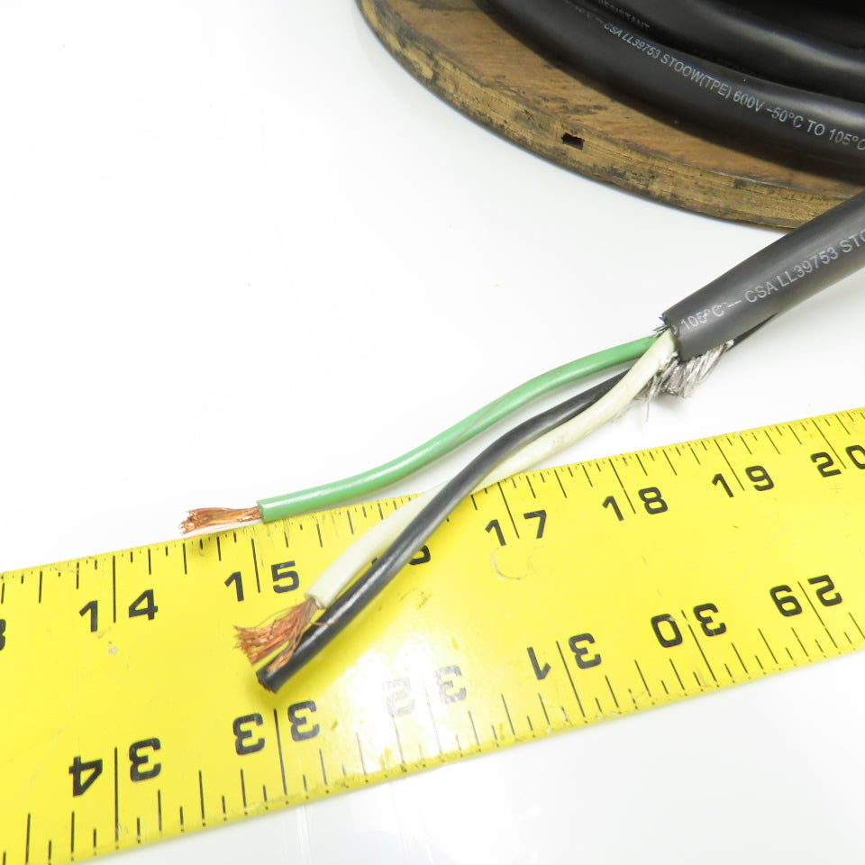 CCI Seoprene 12AWG 3/C Black Strand Copper Wire Water Resistant 600V 116'