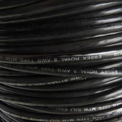 Essex 8AWG MTW/AWM Black Strand Copper Wire 600V 900'