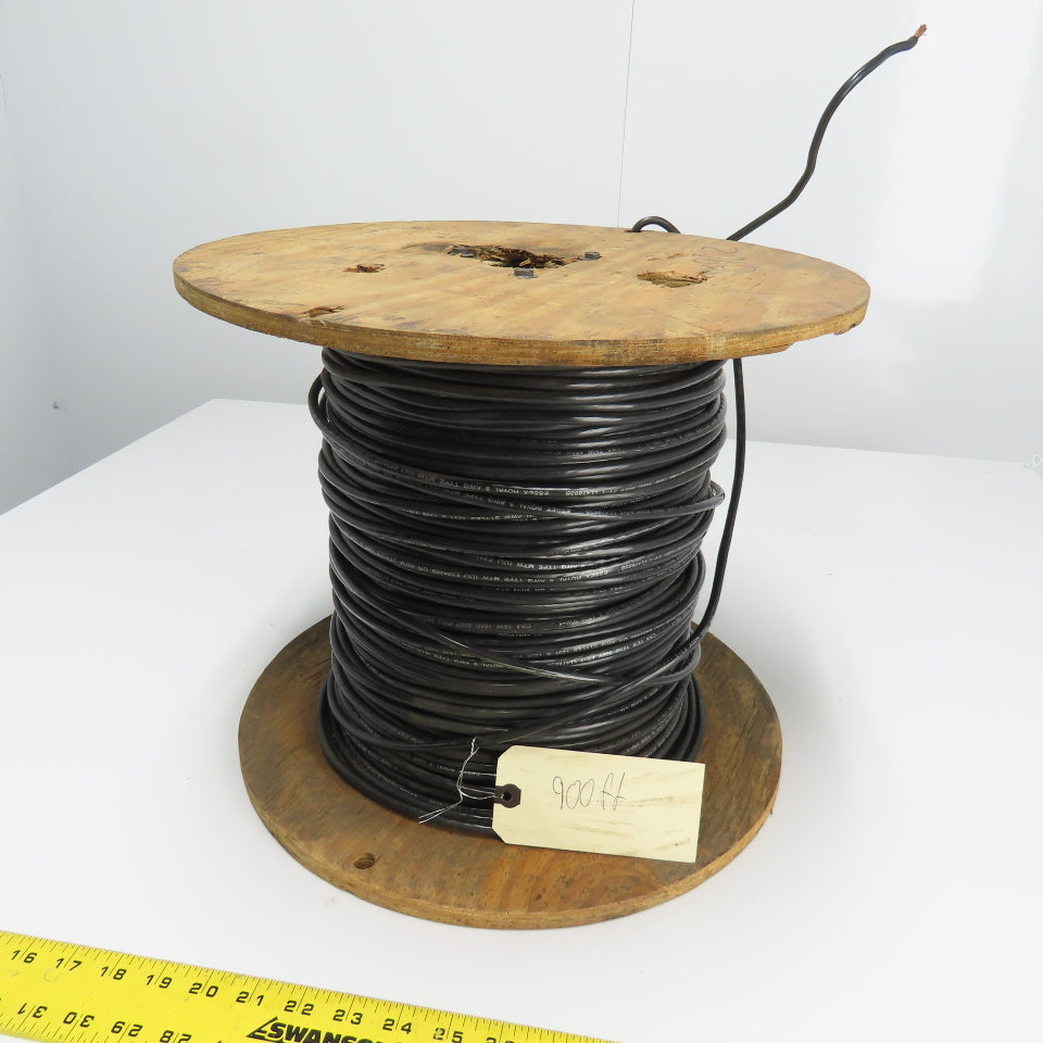 Essex 8AWG MTW/AWM Black Strand Copper Wire 600V 900'